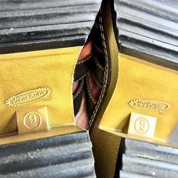 *Lower East Side | Vintage 90's Y2K Brown Chunky Platform Slides Sandals Size 9 - Picture 11 of 16